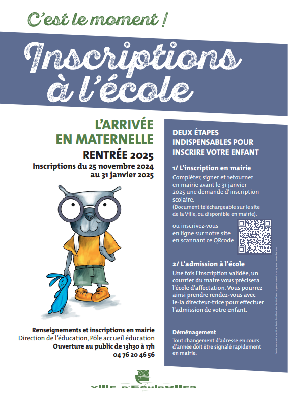 Flyer de l'inscription à l'école pour la rentrée 2025