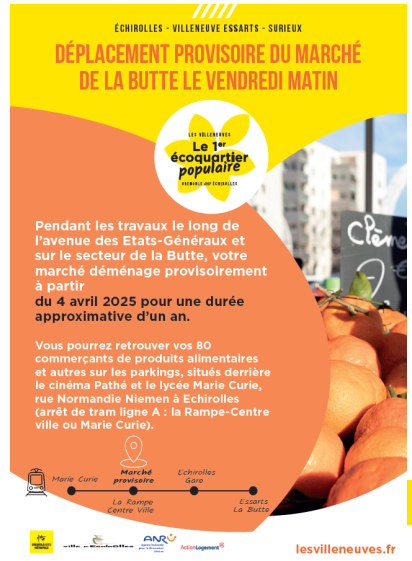 Le marché de La Butte déménage au centre ville pendant les travaux.