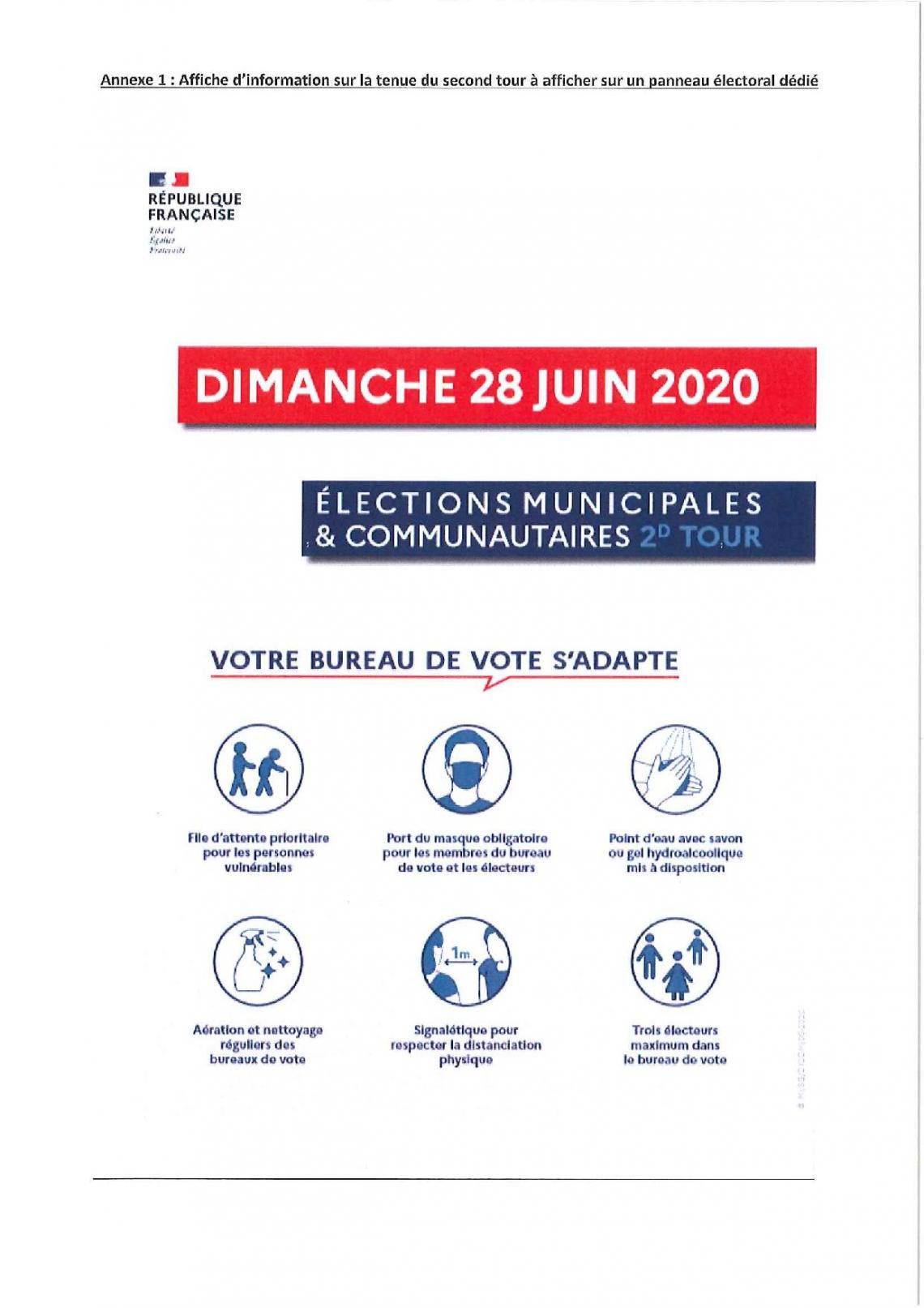 Consignes sanitaires pour les bureaux de vote dans le cadre de la crise sanitaire du covid19