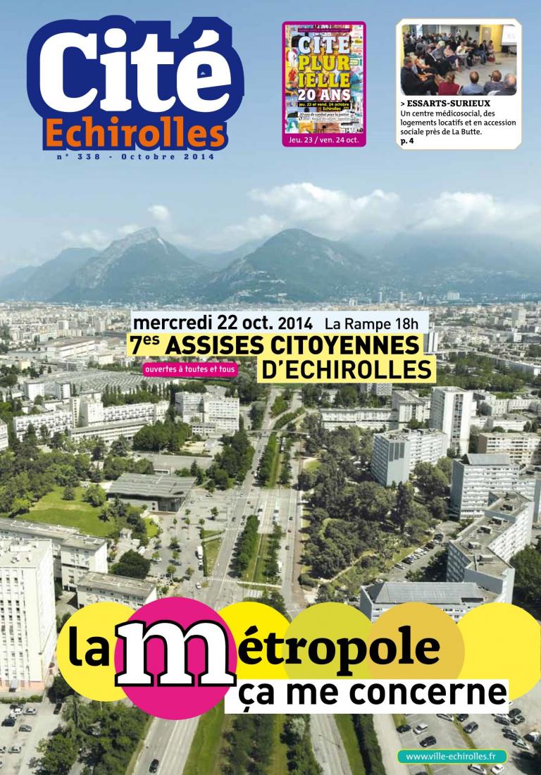 Couverture du Cité Echirolles, magazine municipal de la Ville, d'otobre 2014