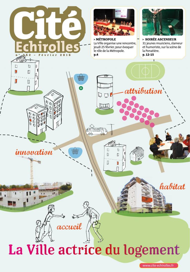 Couverture du Cité Echirolles, magazine municipal de la Ville, de février 2016