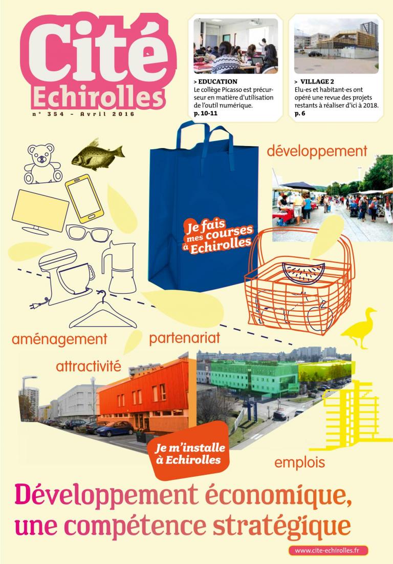 Couverture du Cité Echirolles, magazine municipal de la Ville, d'avril 2016